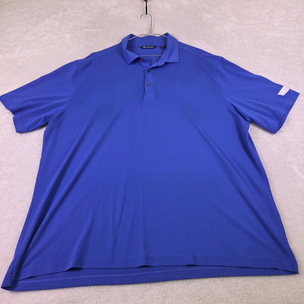 Cutter & Buck Mens XXL Blue Short Sleeve Performance Golf Polo Shirt 5087